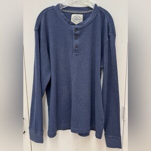 St. John's Bay Navy Long Sleeve Men’s Waffle Knit Henley